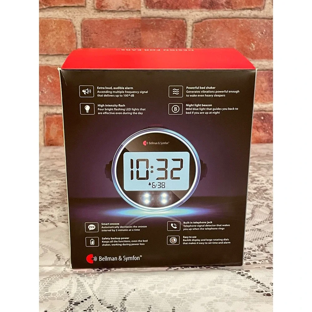 Bellman & Symfon Alarm Clock Pro BE1370 Loud 100dB White CLOCK ONLY
